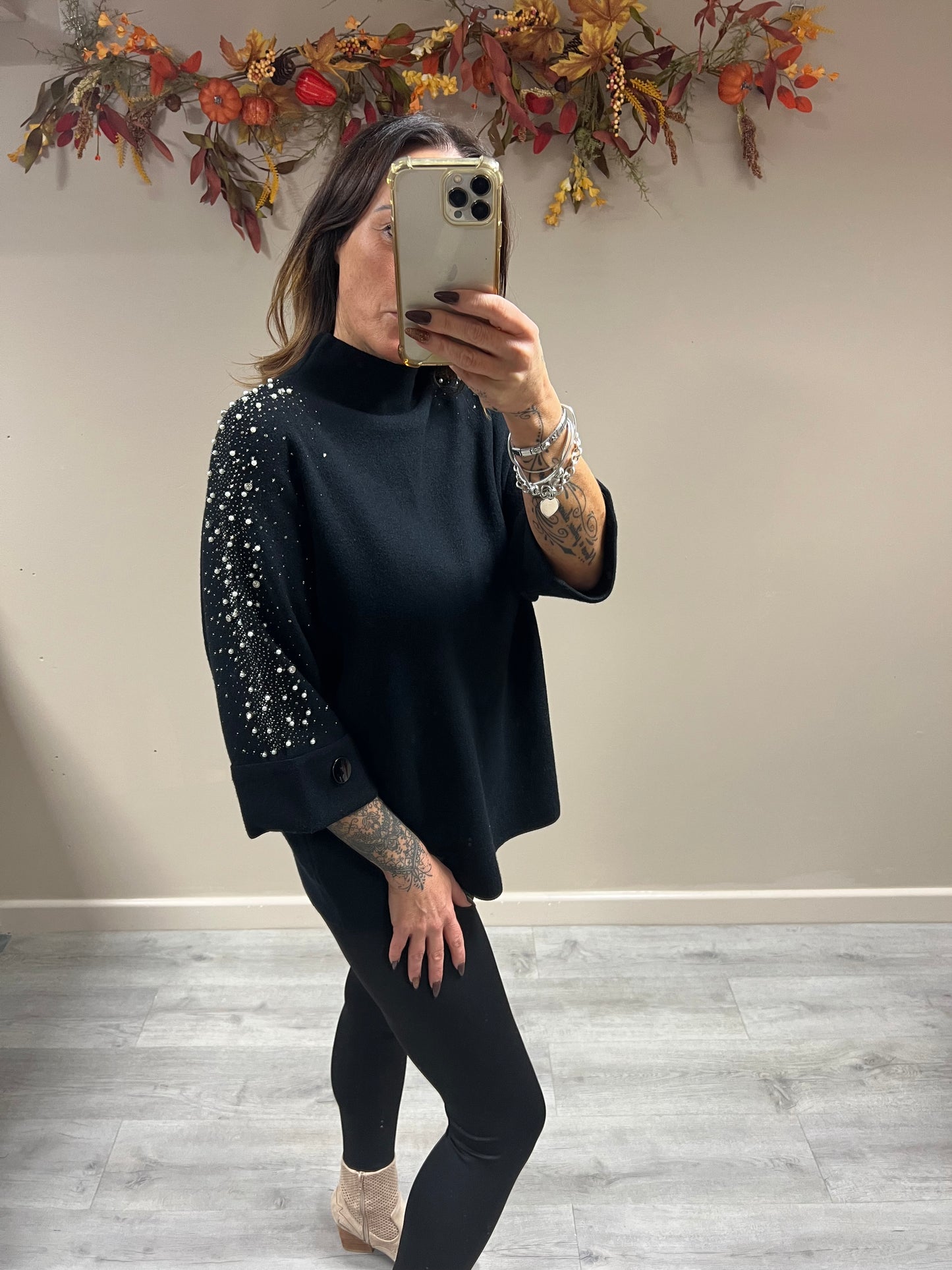 Sparkle Shoulder Button Knit