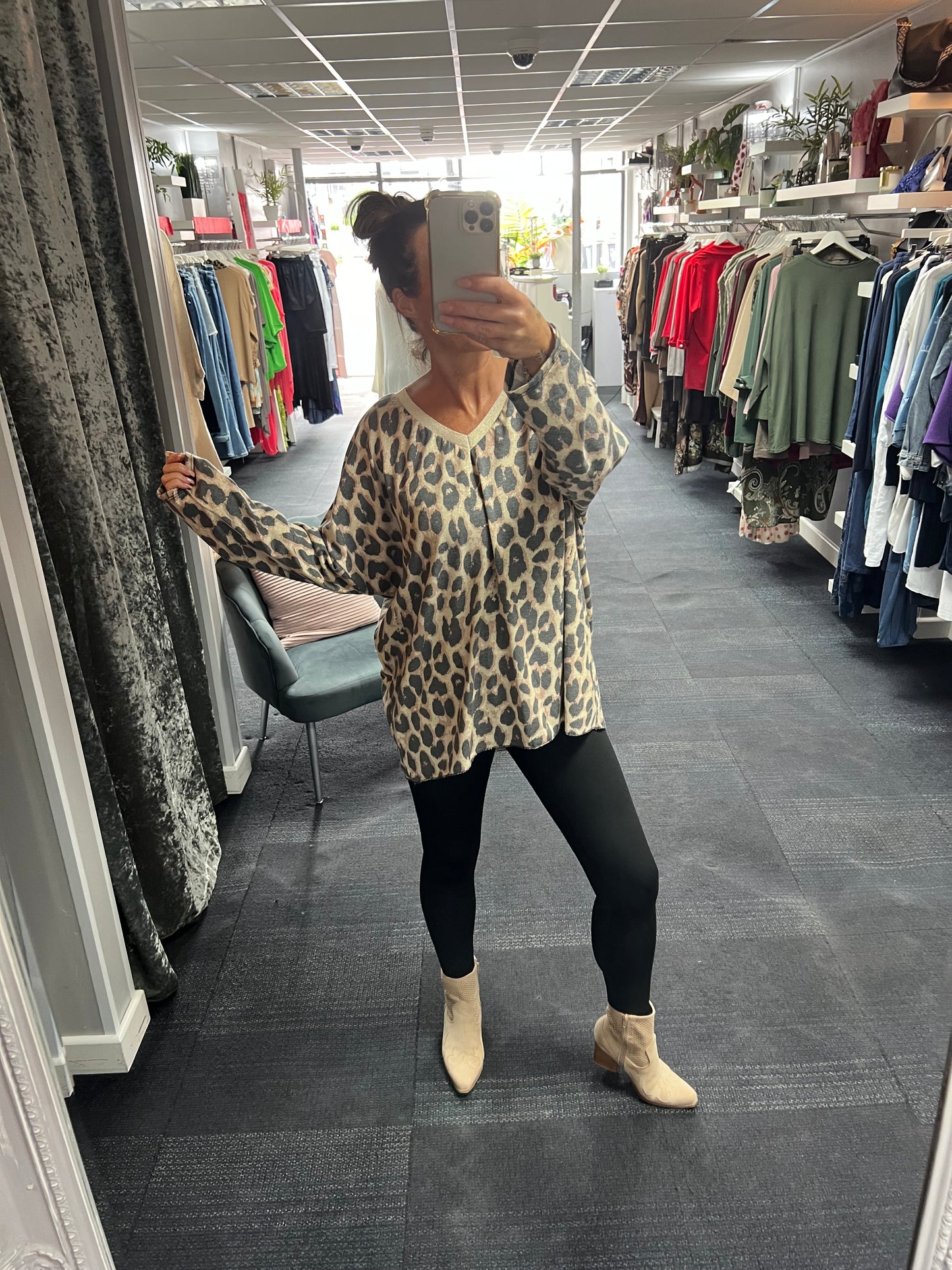 Leopard Print Lurex Top