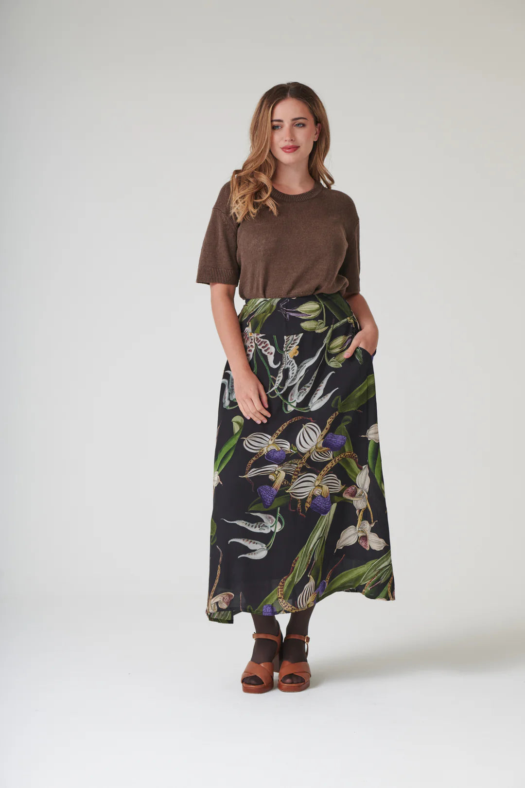 OHS Orchid A-line Maxi Skirt