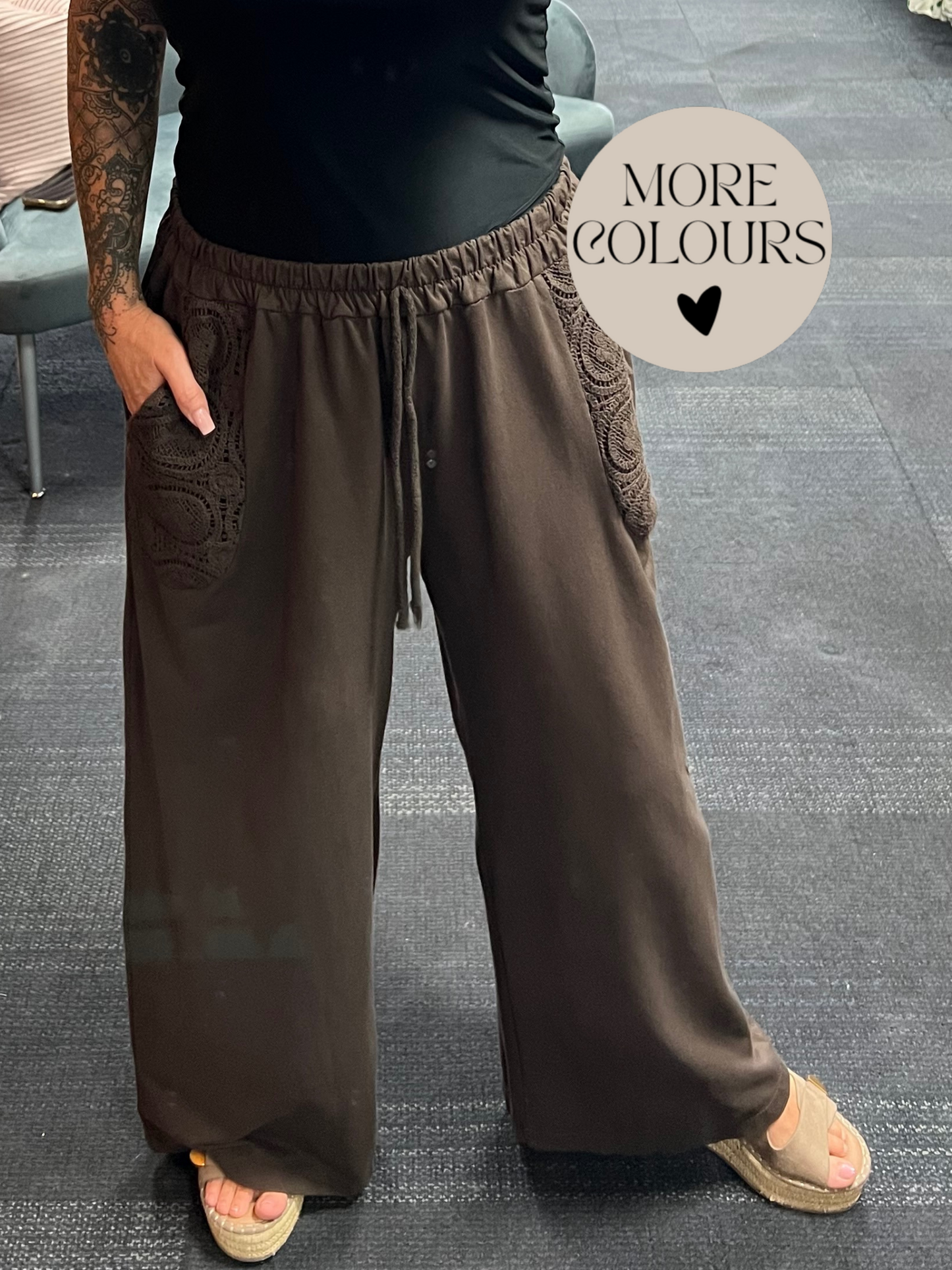 Cotton Crochet Pocket Trousers