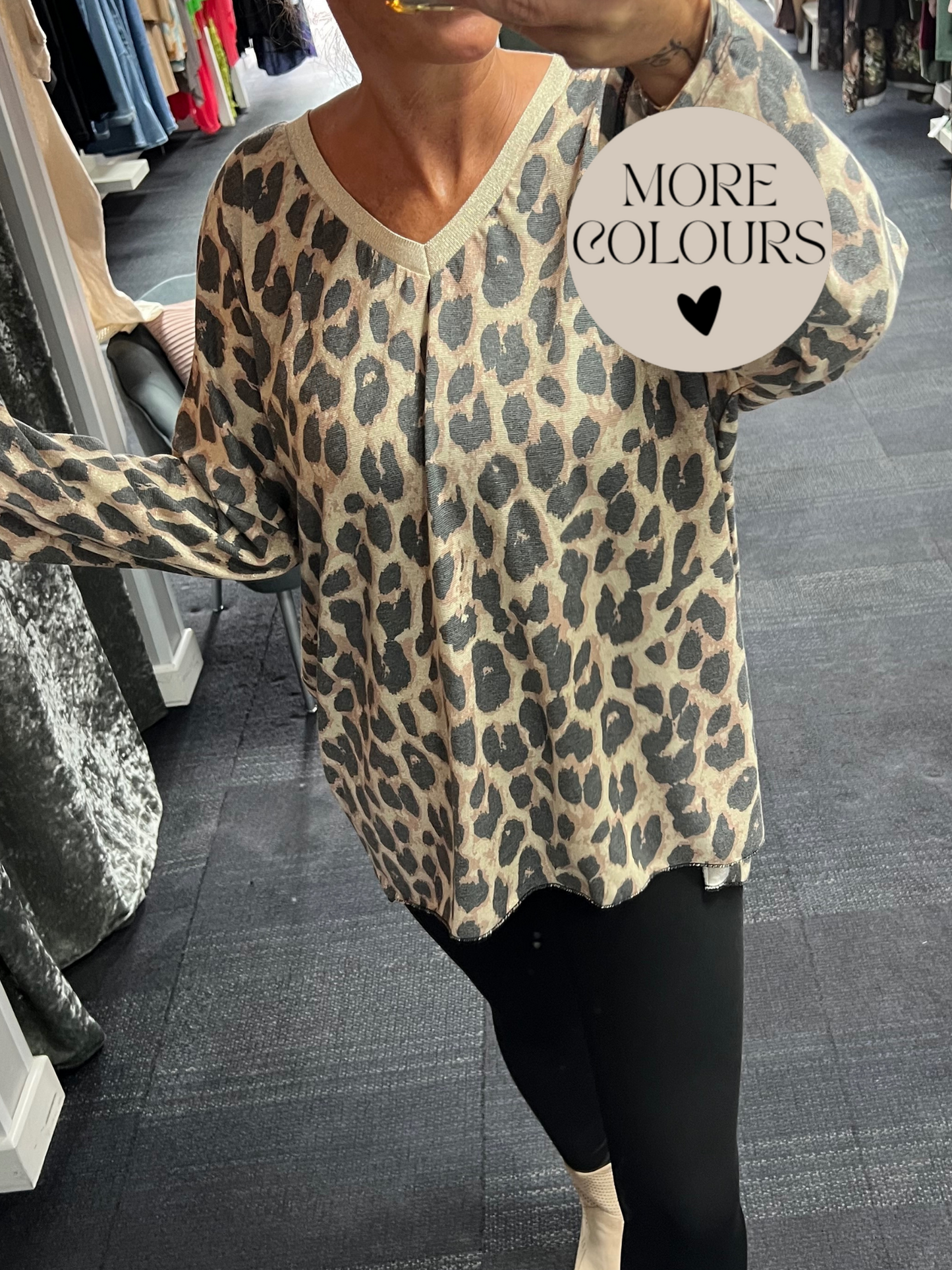 Leopard Print Lurex Top