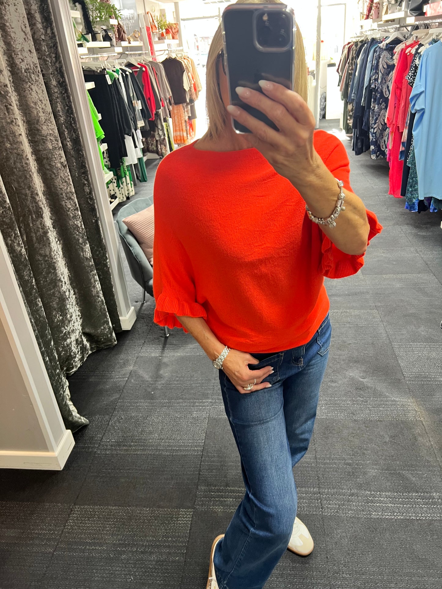 Frill Sleeve Knit