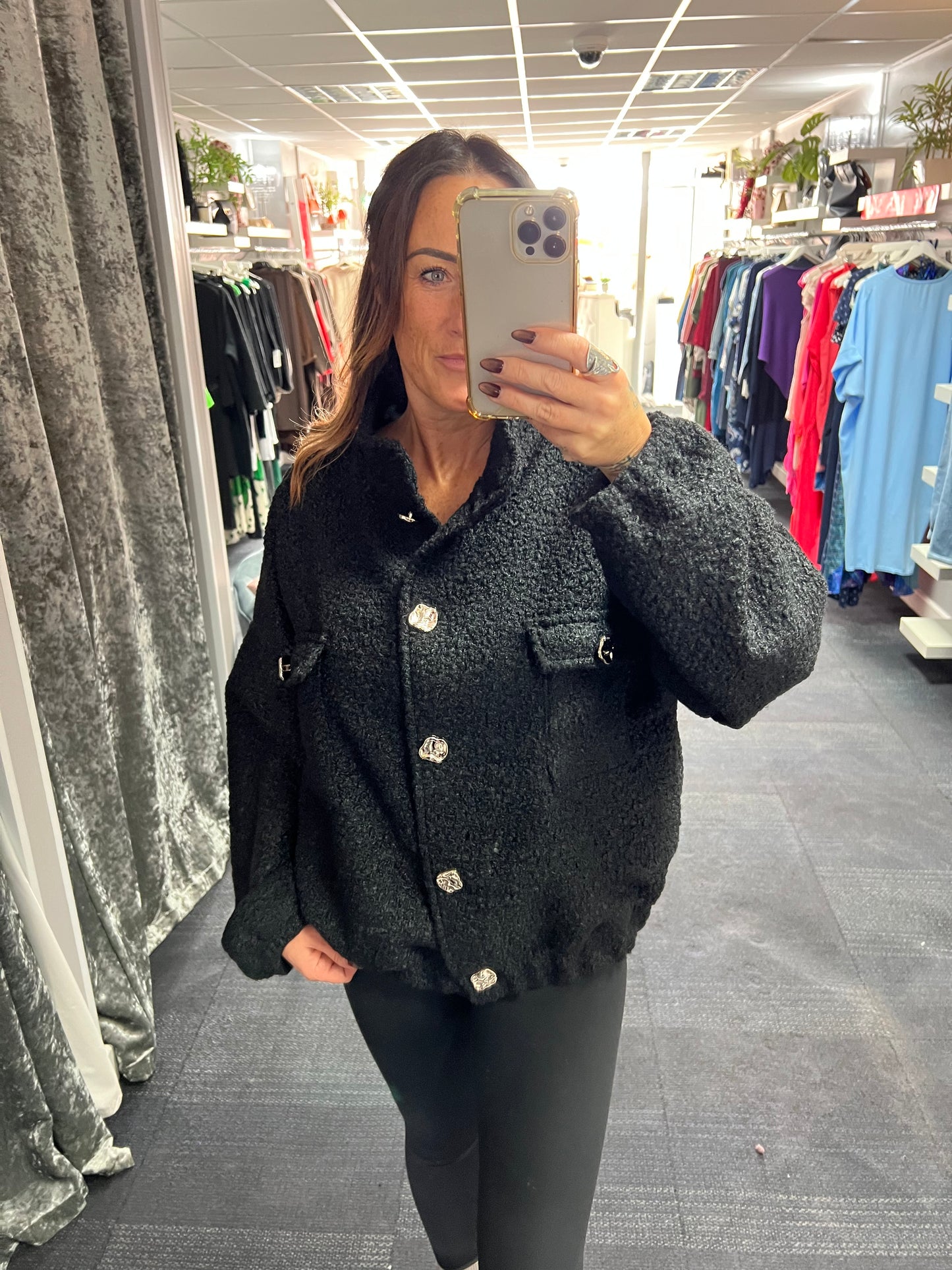 Boucle Bomber Jacket