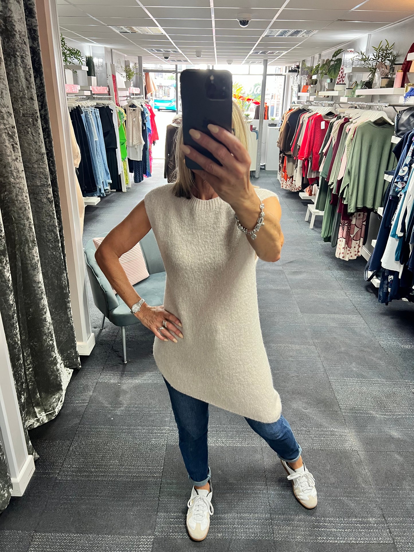 Alpaca Blend Asymmetrical Knit