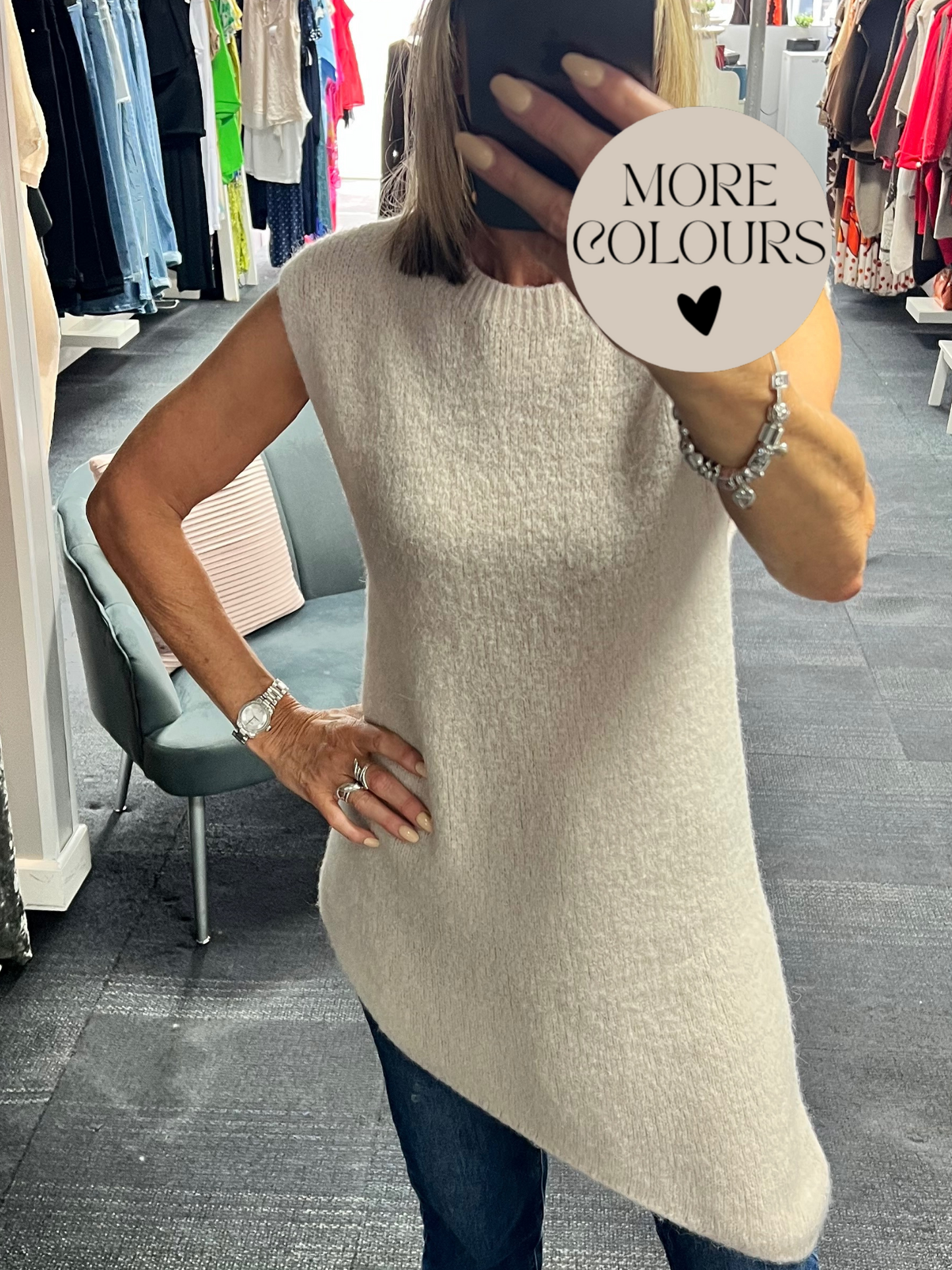Alpaca Blend Asymmetrical Knit