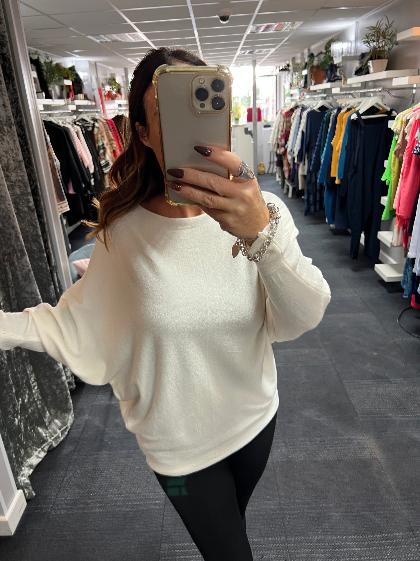 Pearl Back Batwing Knit