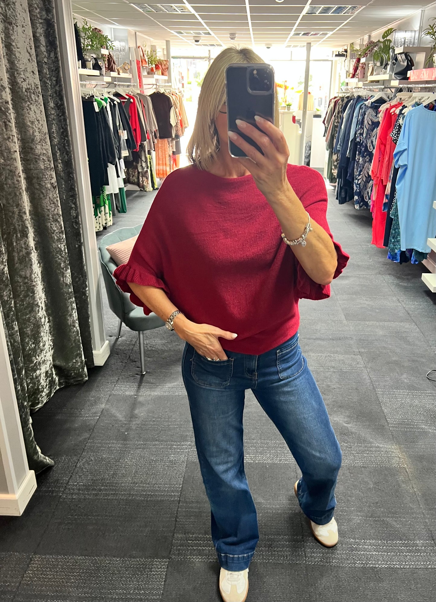 Frill Sleeve Knit