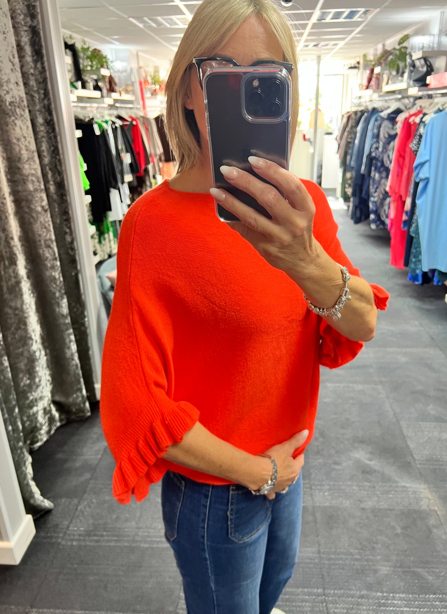 Frill Sleeve Knit
