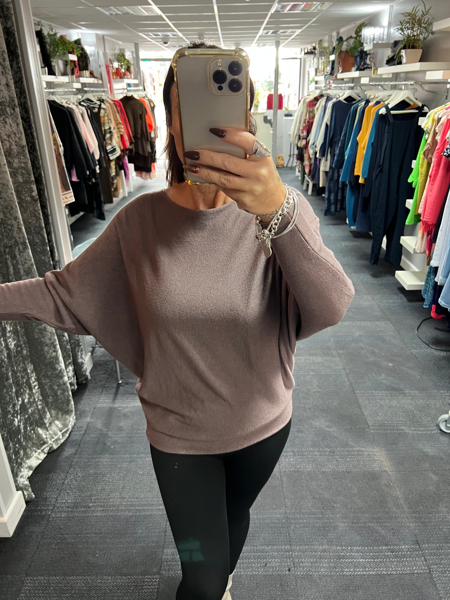 Pearl Back Batwing Knit