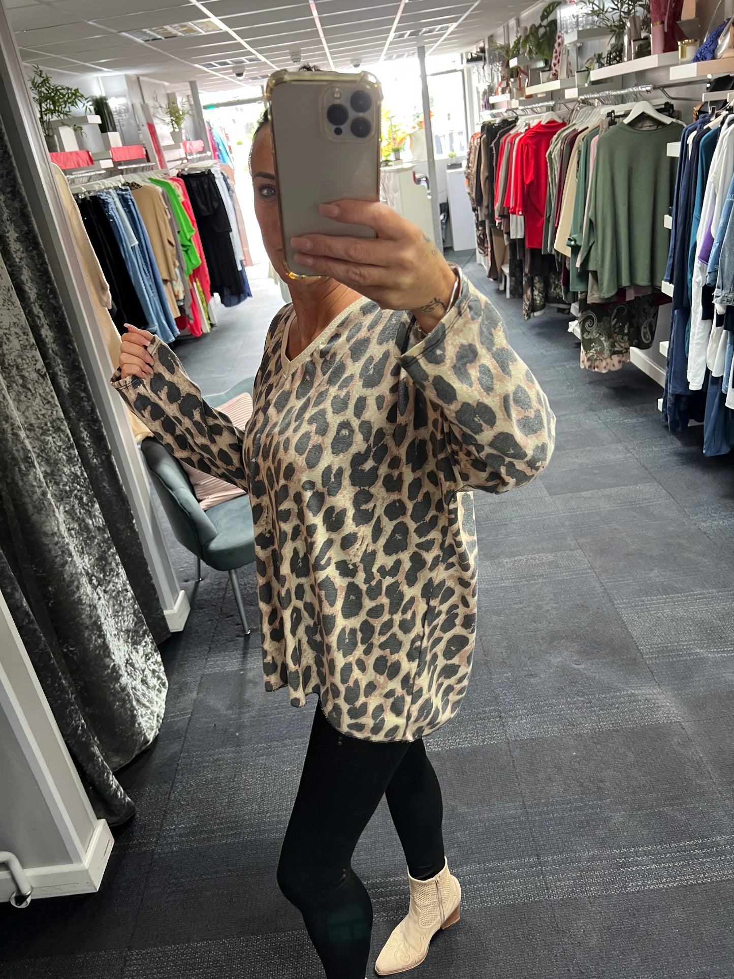 Leopard Print Lurex Top