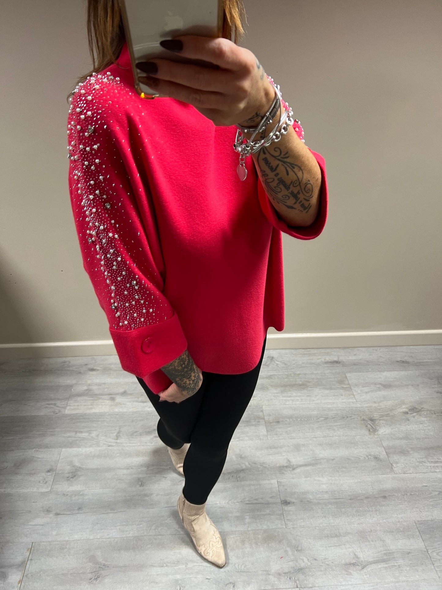 Sparkle Shoulder Button Knit