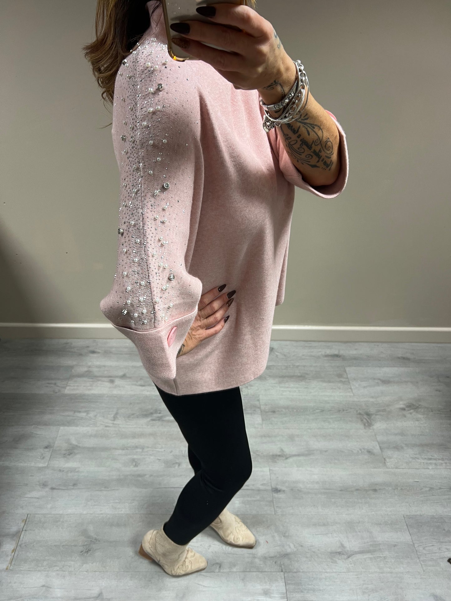 Sparkle Shoulder Button Knit