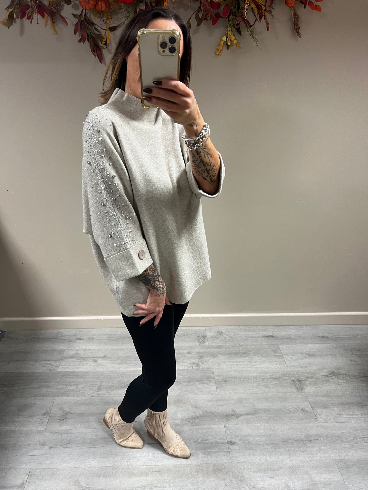 Sparkle Shoulder Button Knit