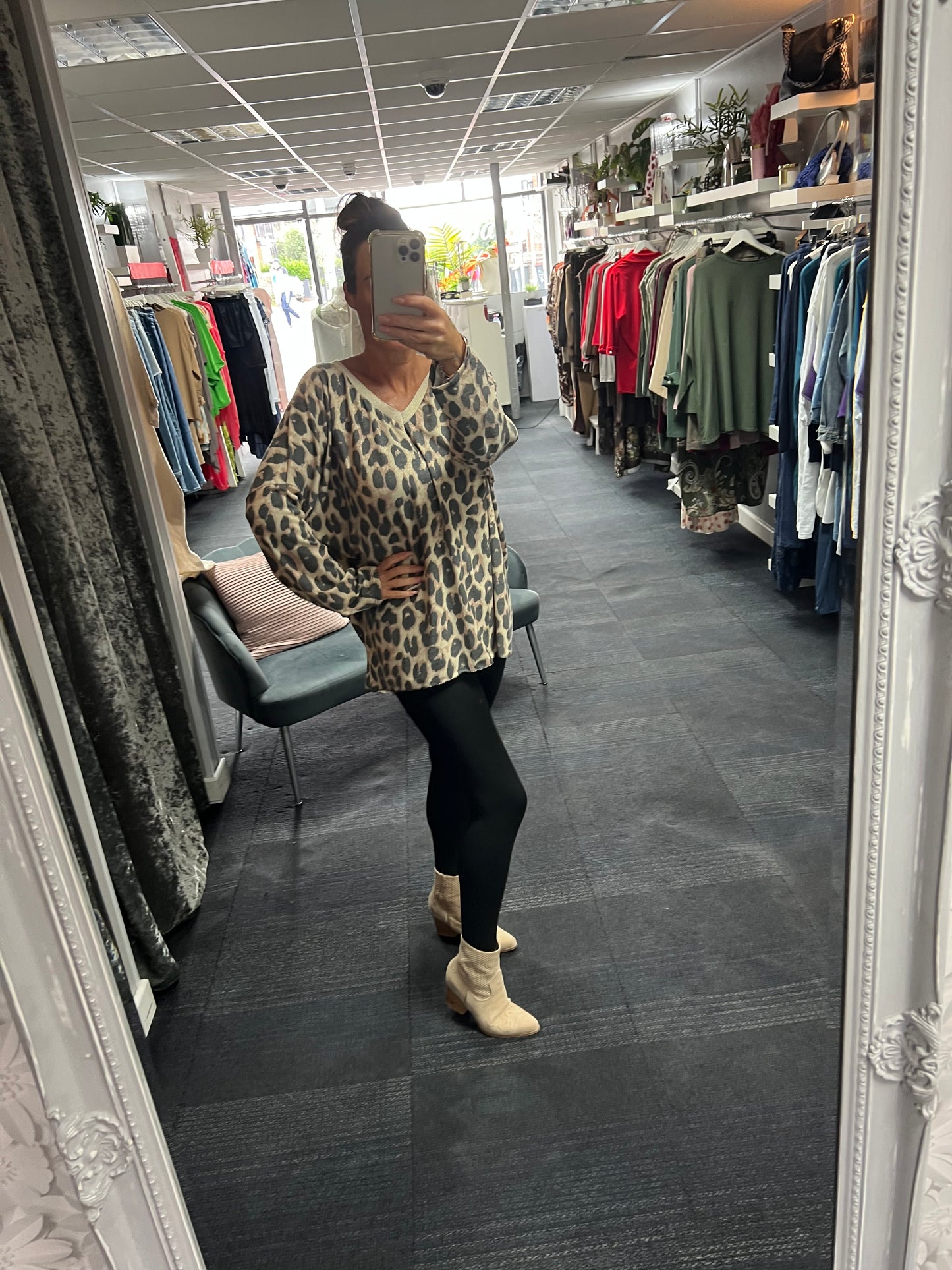 Leopard Print Lurex Top