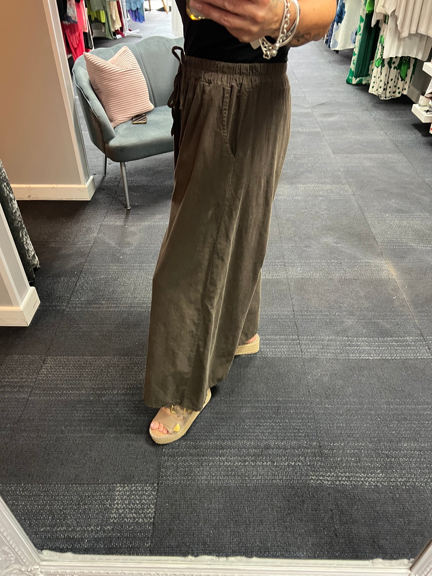Needlecord Wide Leg Trousers