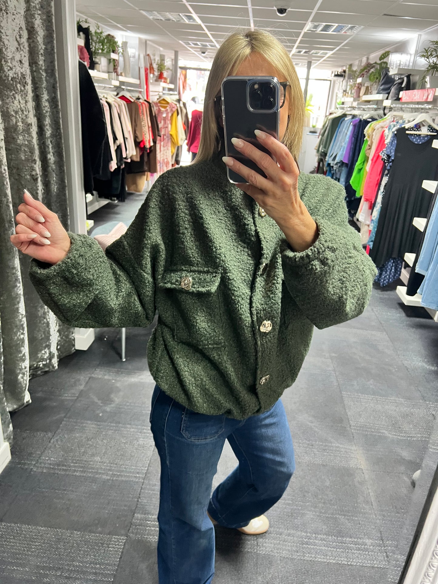 Boucle Bomber Jacket