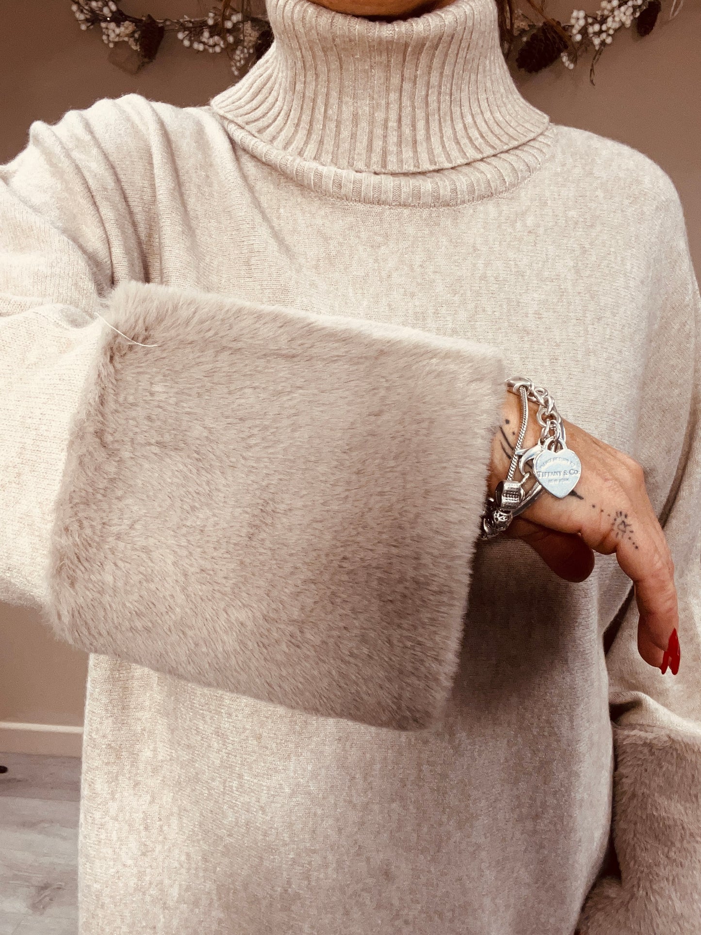 Faux Fur Cuff Knit