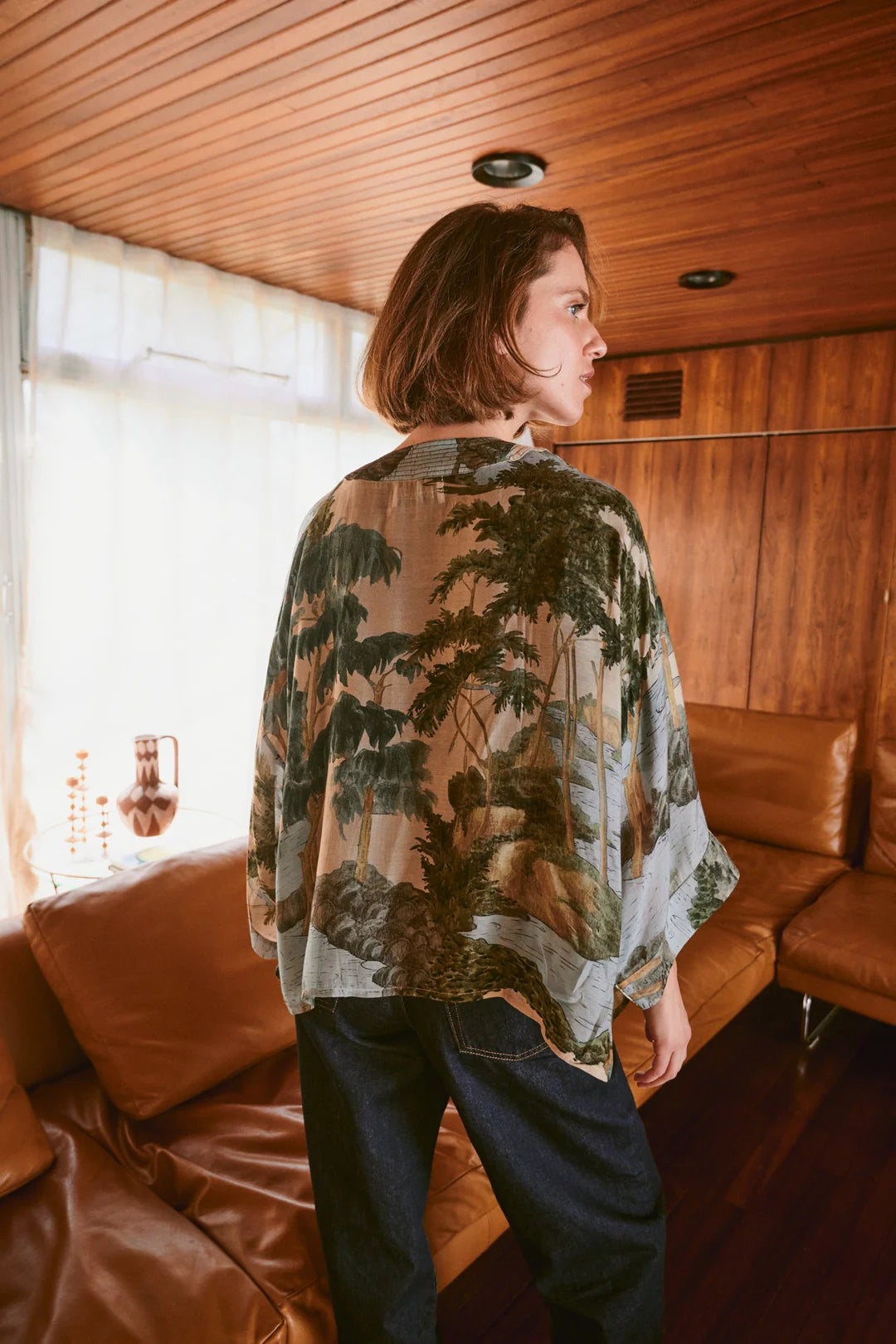 OHS Rivers And Trees Natural Kimono