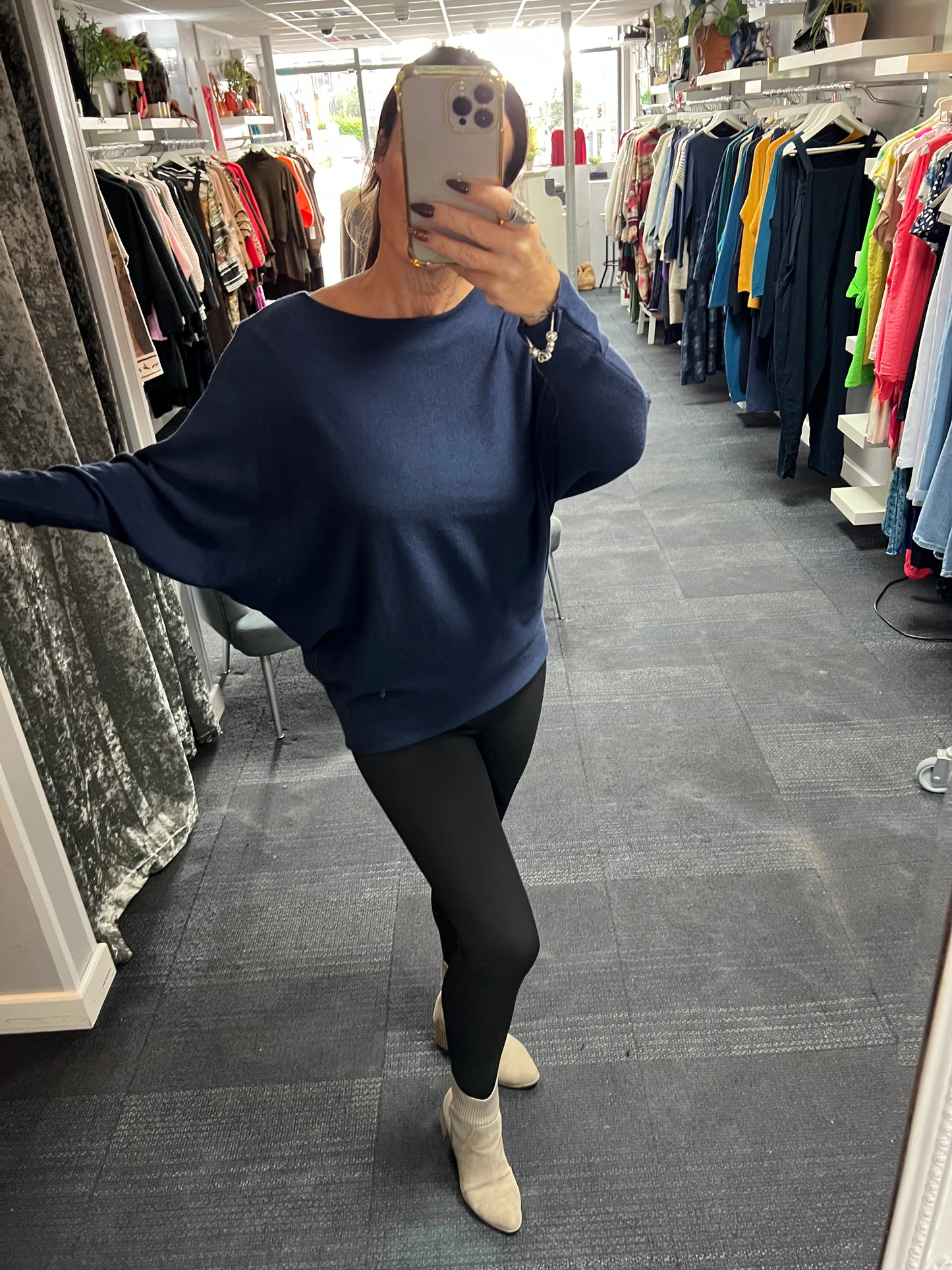 Pearl Back Batwing Knit