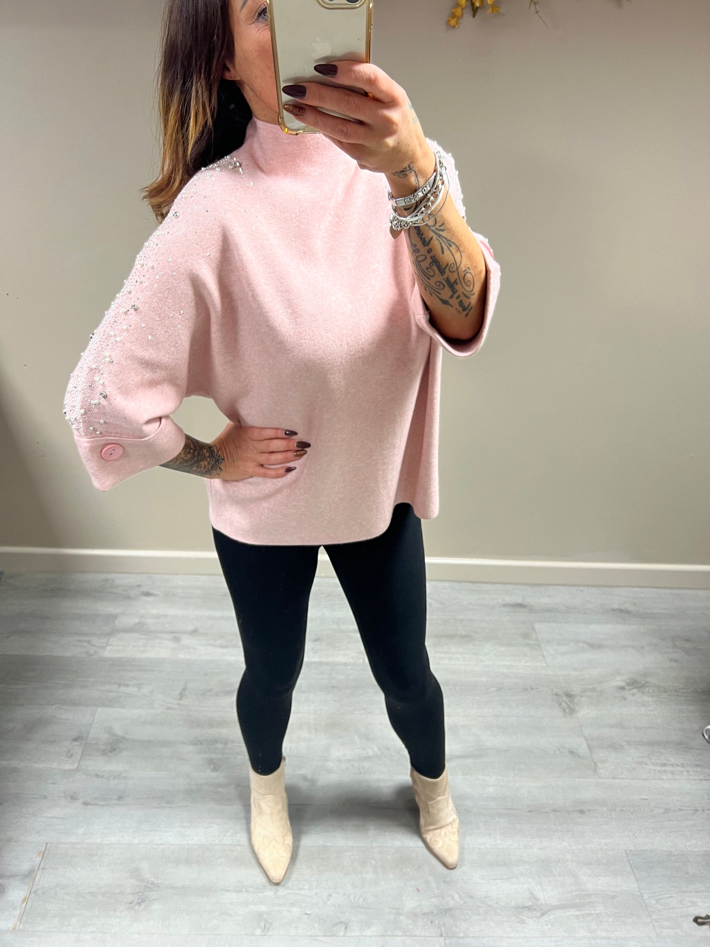 Sparkle Shoulder Button Knit