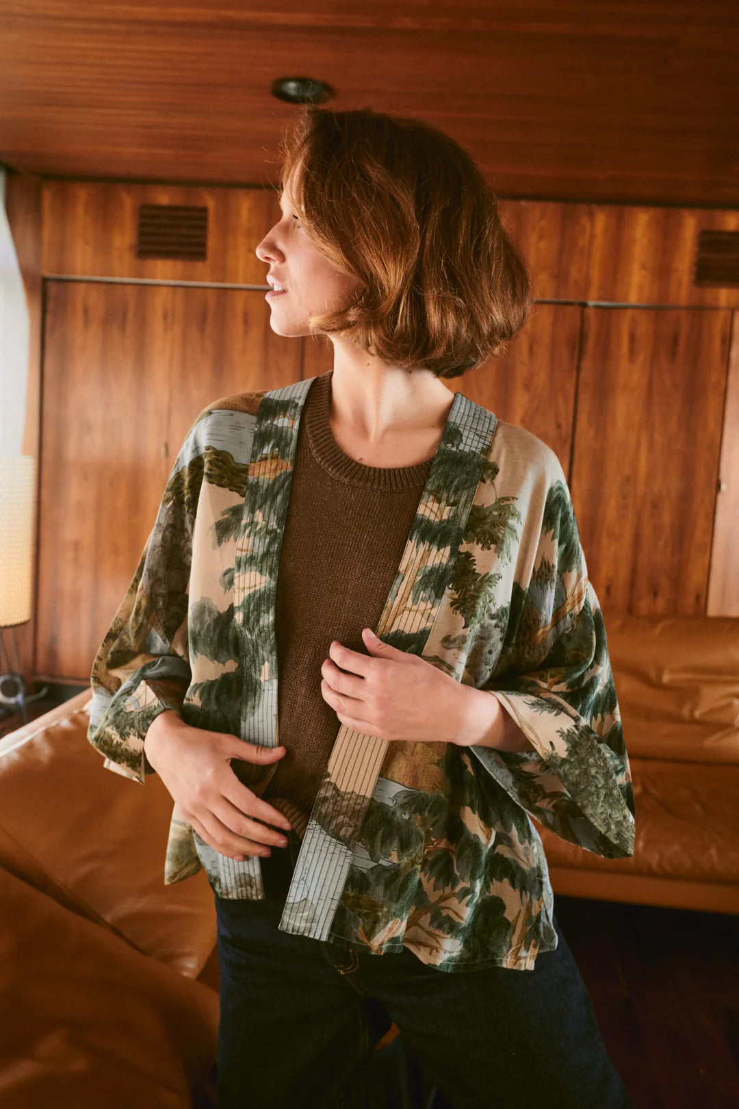 OHS Rivers And Trees Natural Kimono