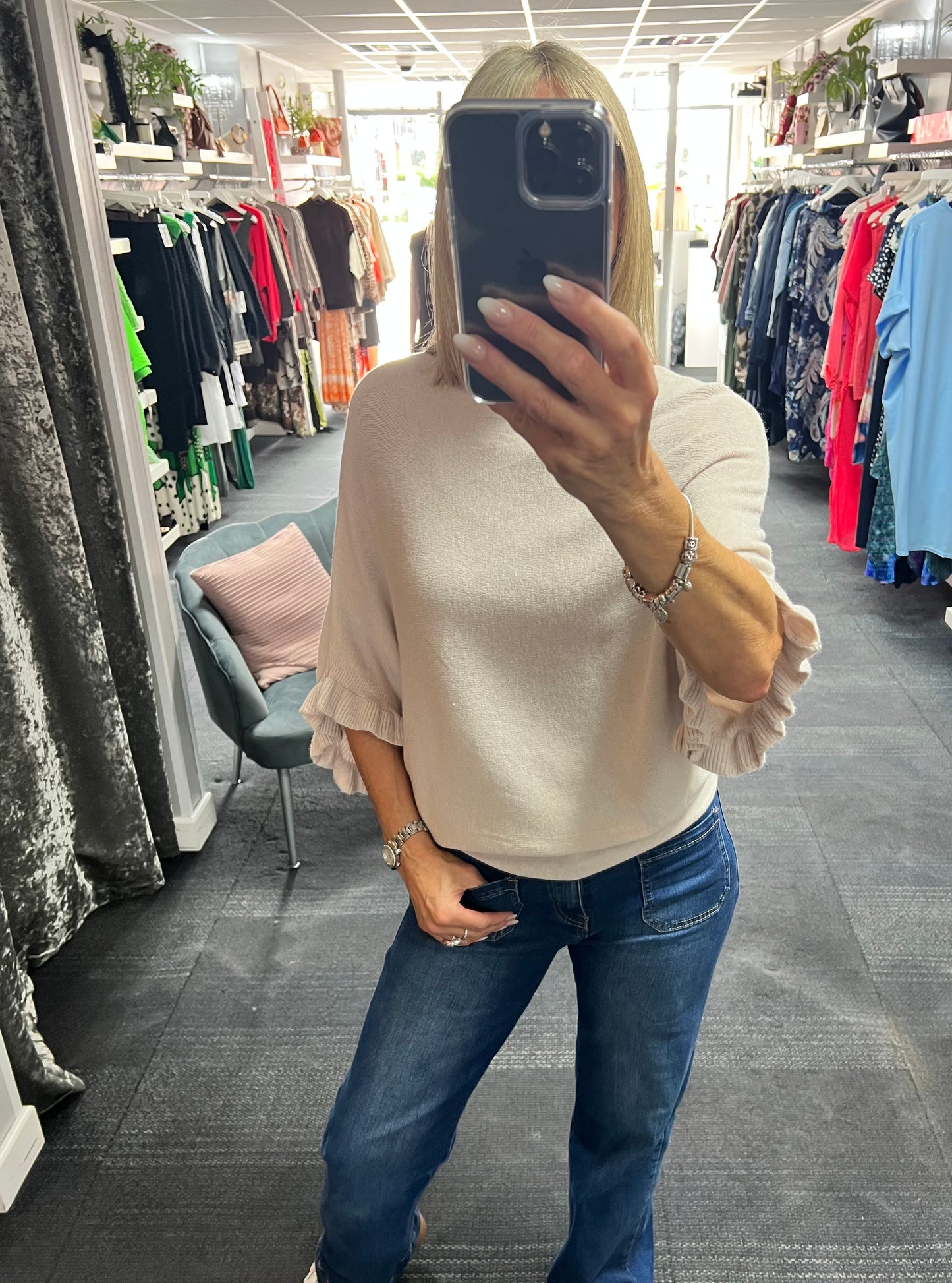 Frill Sleeve Knit