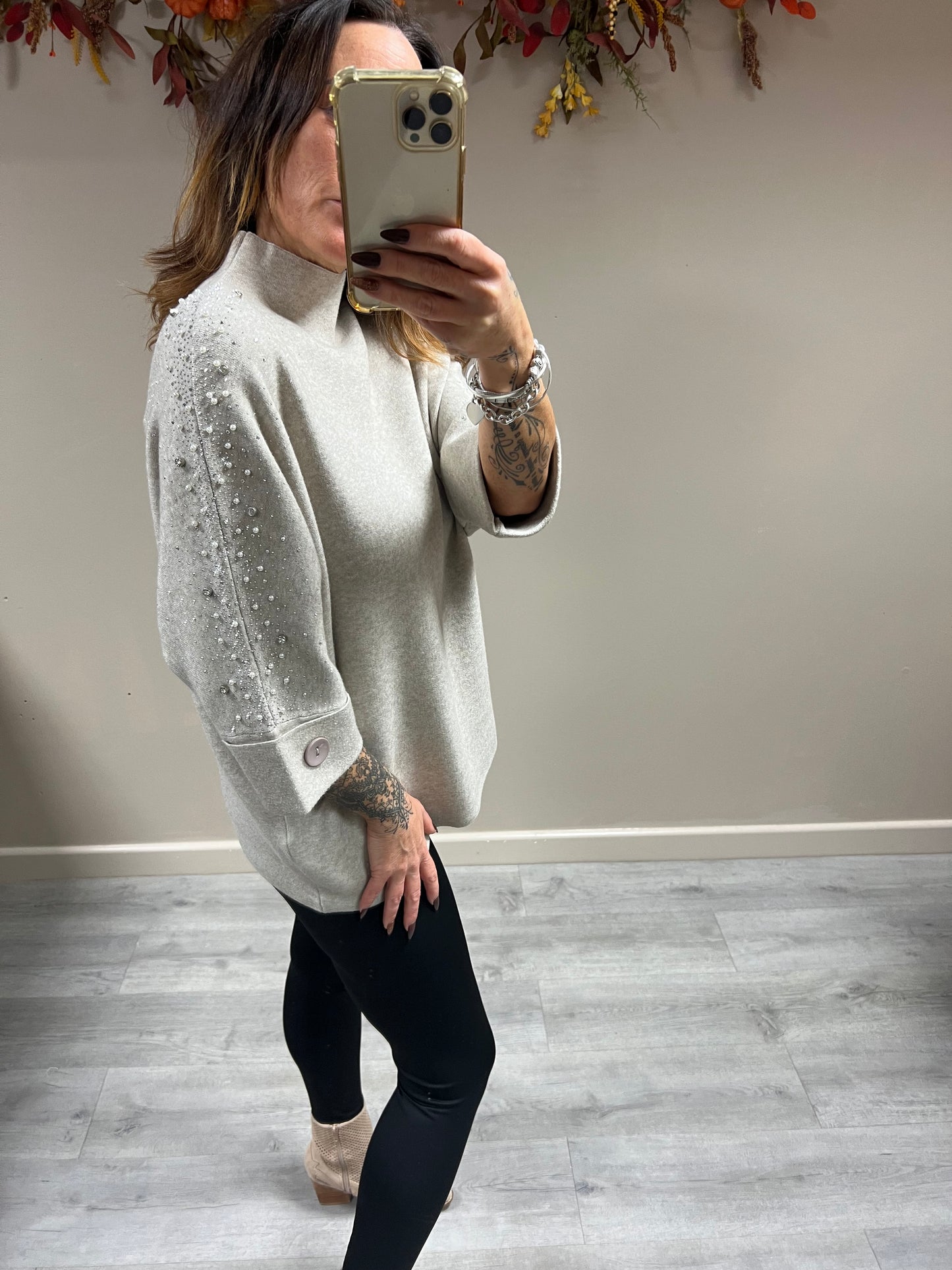 Sparkle Shoulder Button Knit