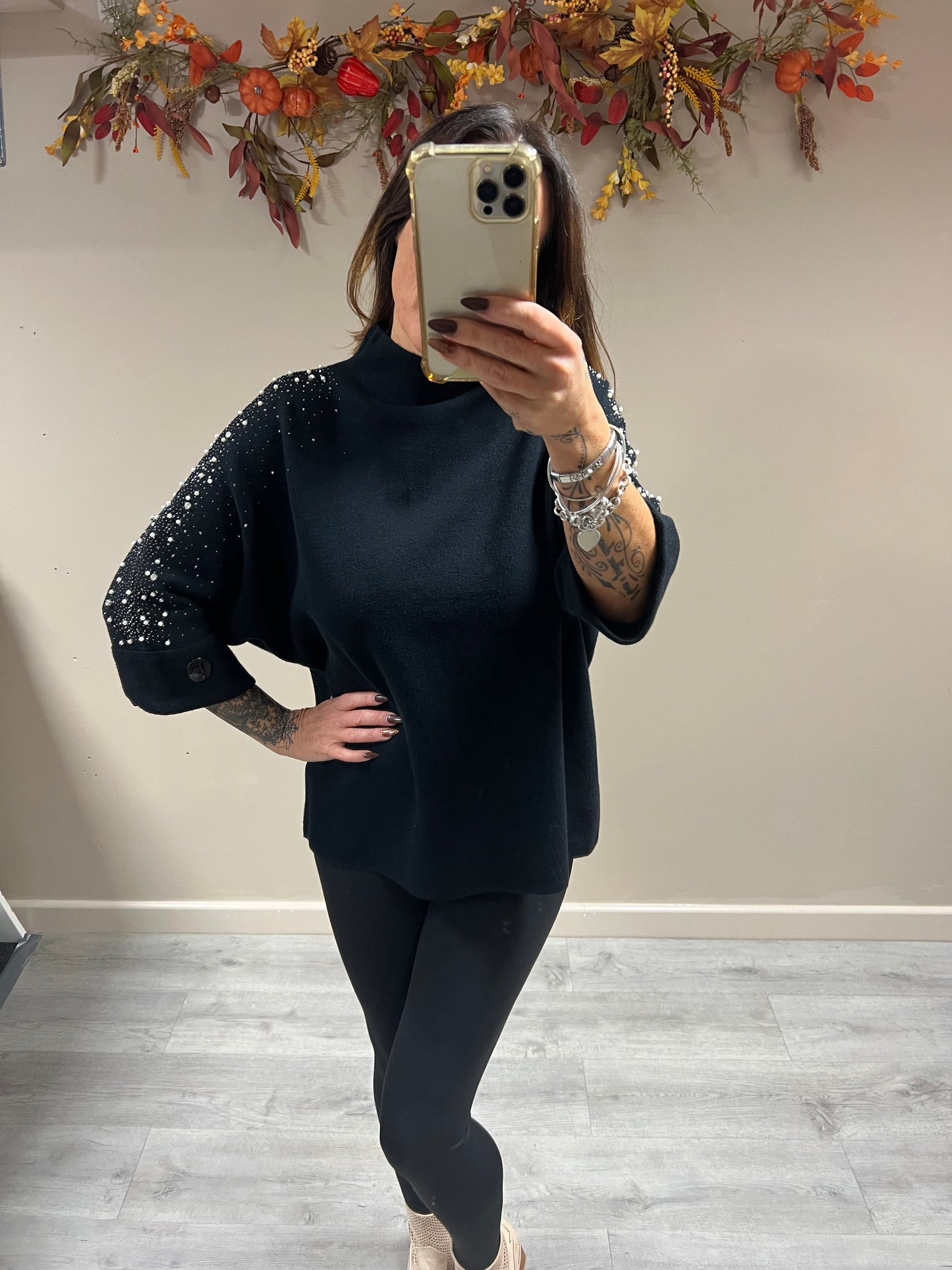 Sparkle Shoulder Button Knit