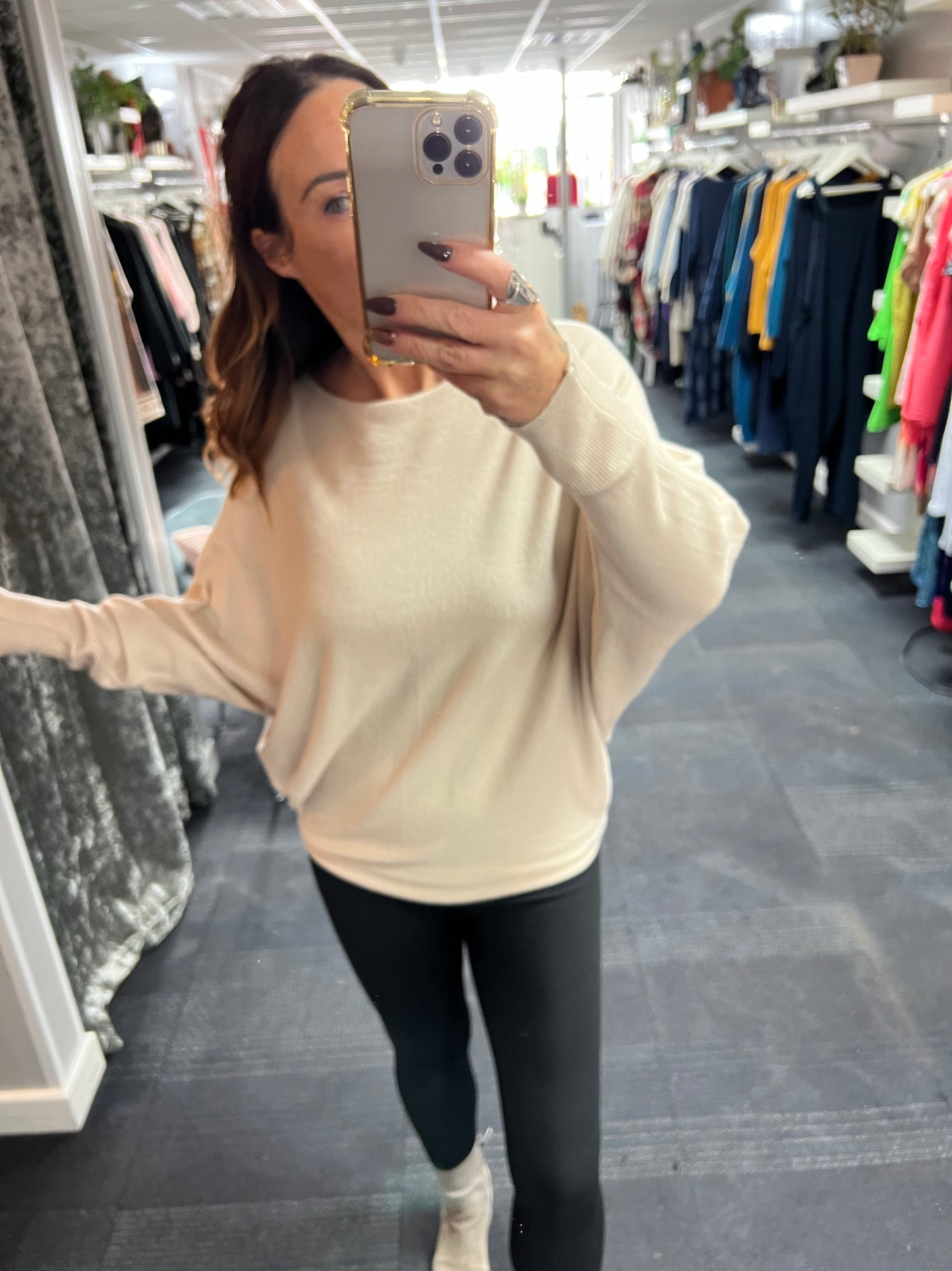 Pearl Back Batwing Knit