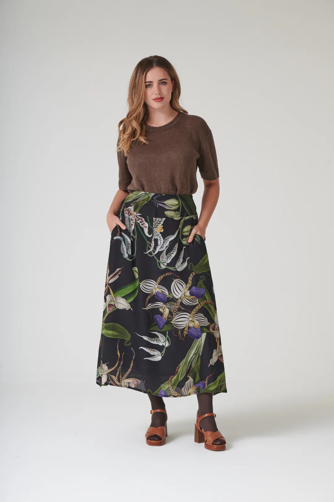 OHS Orchid A-line Maxi Skirt