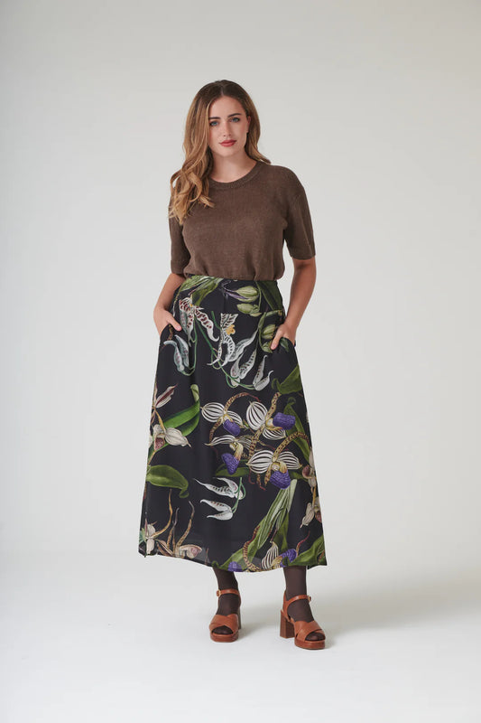OHS Orchid A-line Maxi Skirt