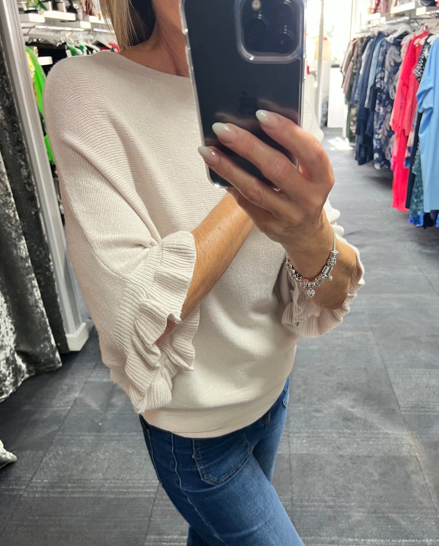 Frill Sleeve Knit