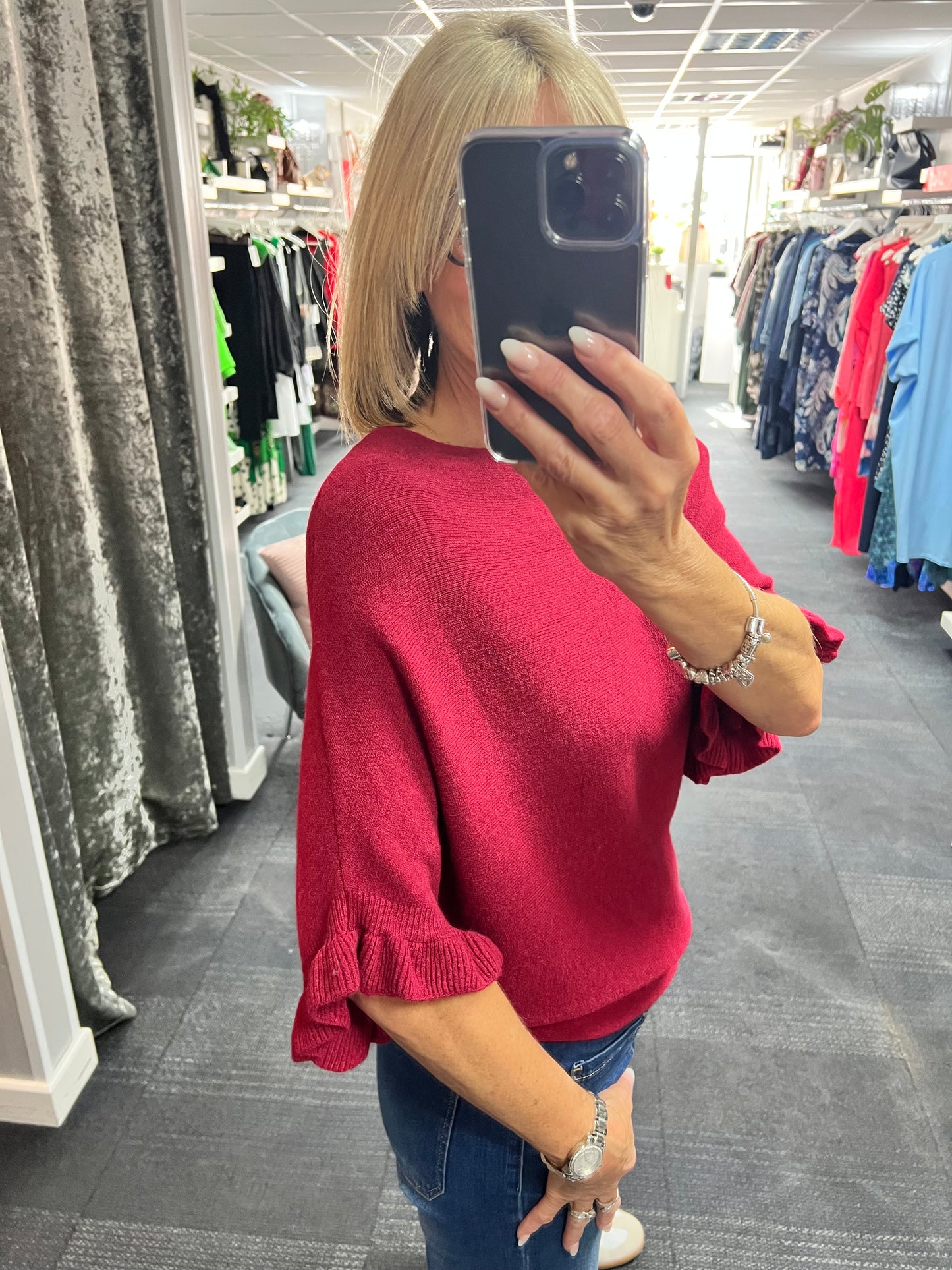 Frill Sleeve Knit