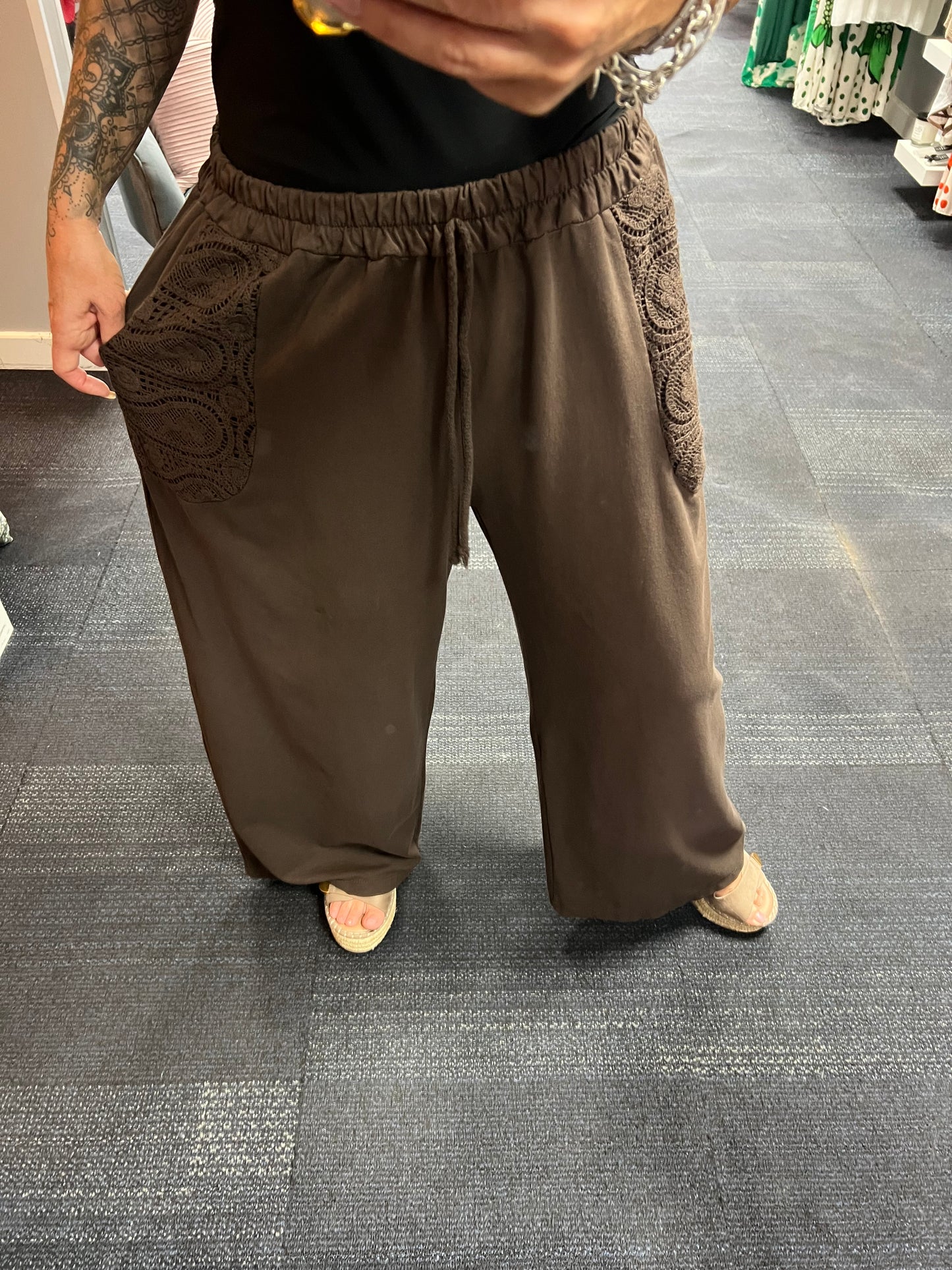 Cotton Crochet Pocket Trousers