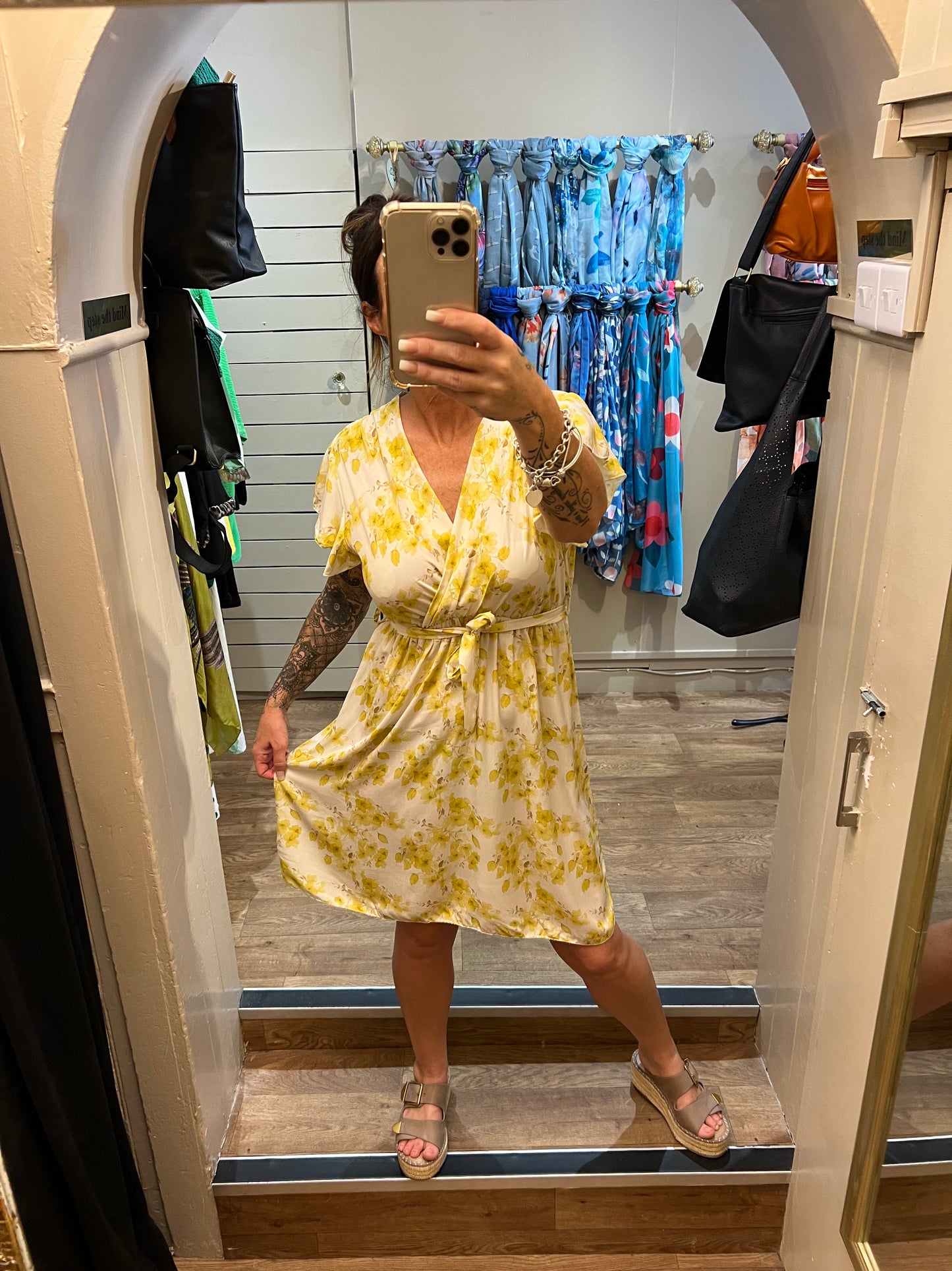 Floral Wrap Belted Dress