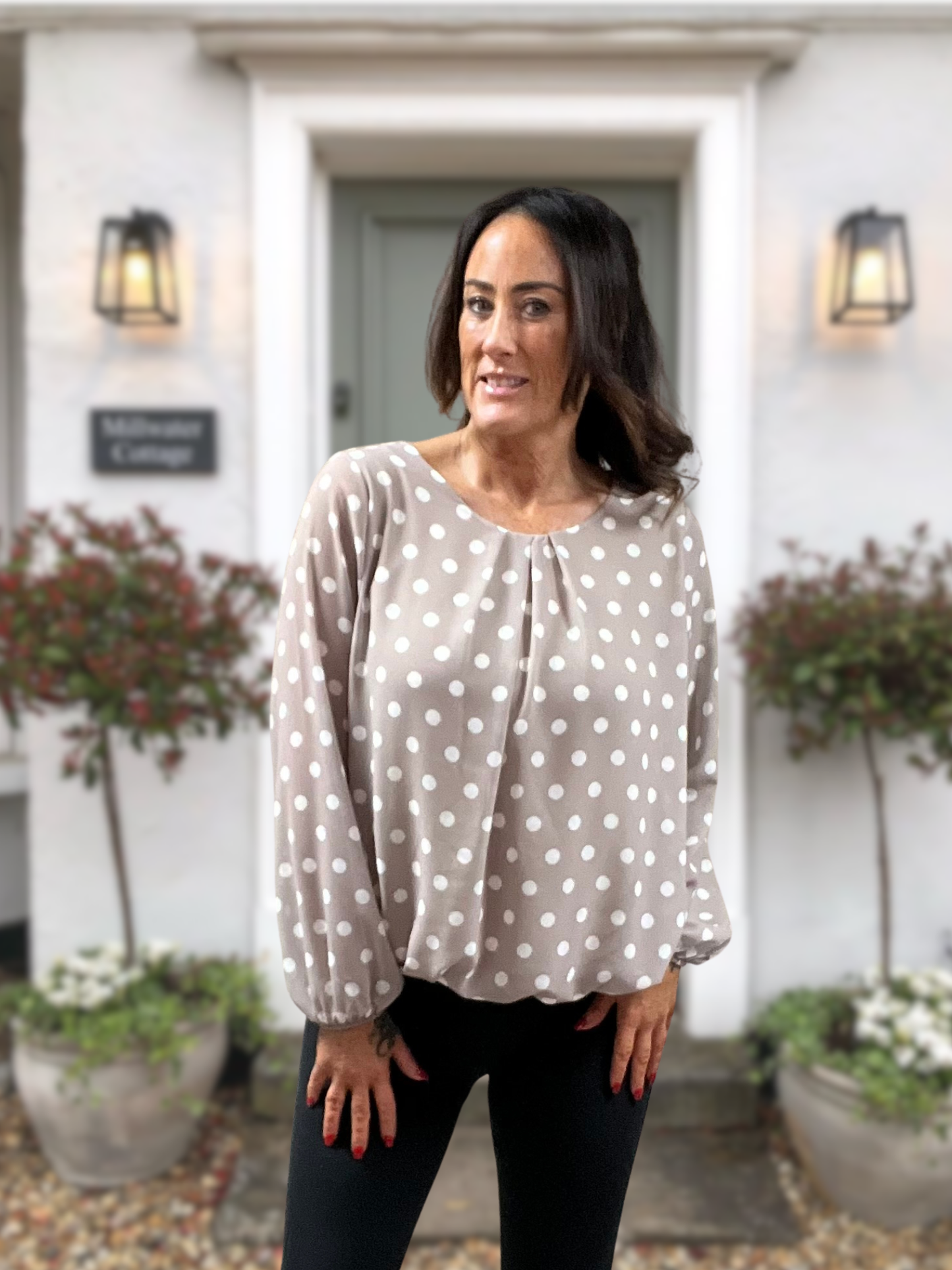 Chiffon Lined Spotty Blouse