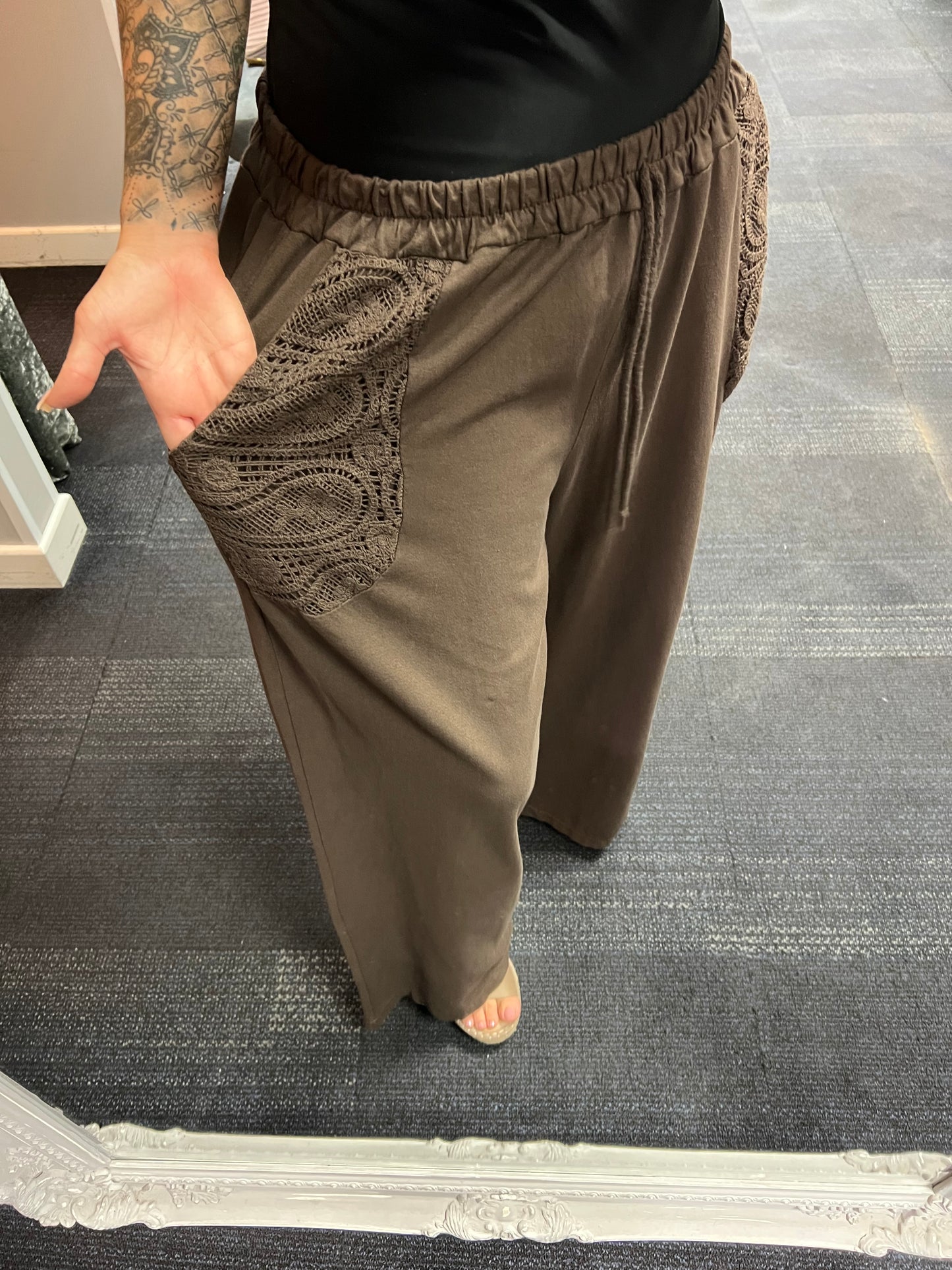 Cotton Crochet Pocket Trousers
