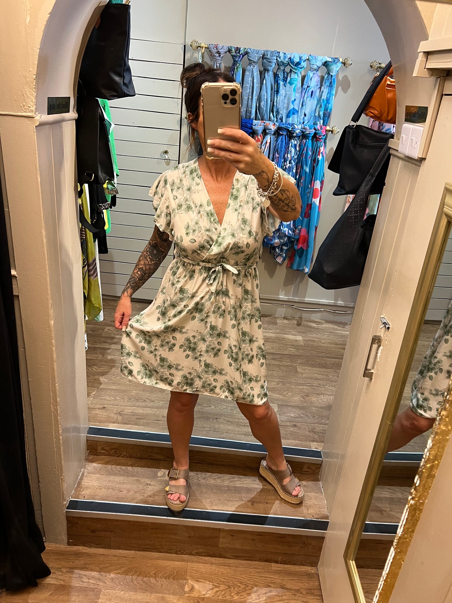 Floral Wrap Belted Dress