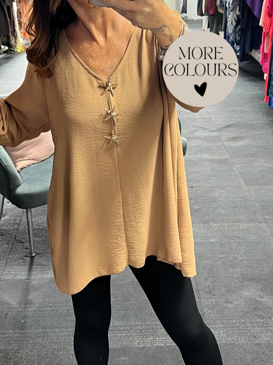 Starfish Brooch Blouse