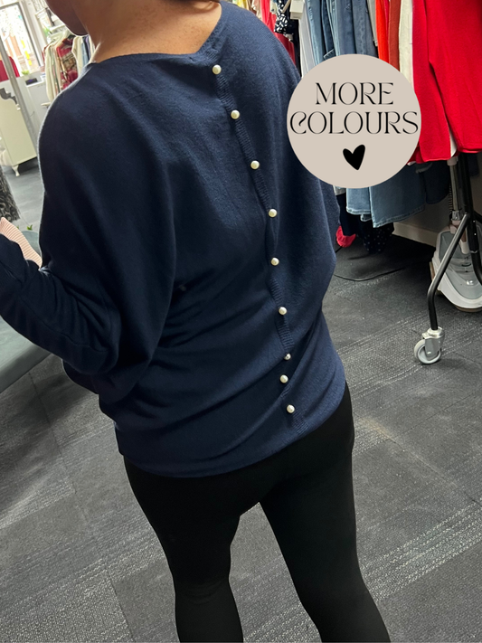 Pearl Back Batwing Knit