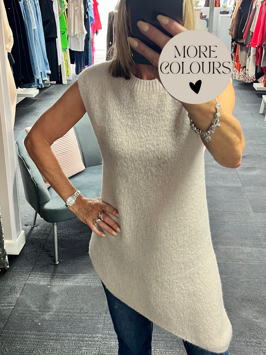 Alpaca Blend Asymmetrical Knit