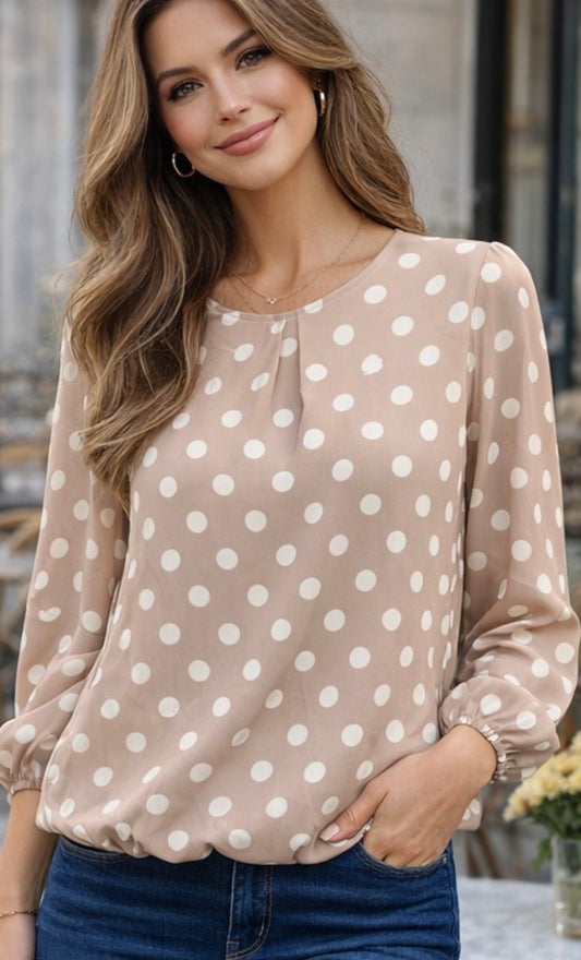 Chiffon Lined Spotty Blouse