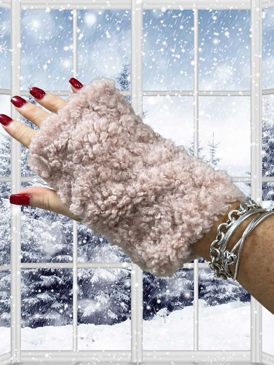 Teddy Fingerless Mittens