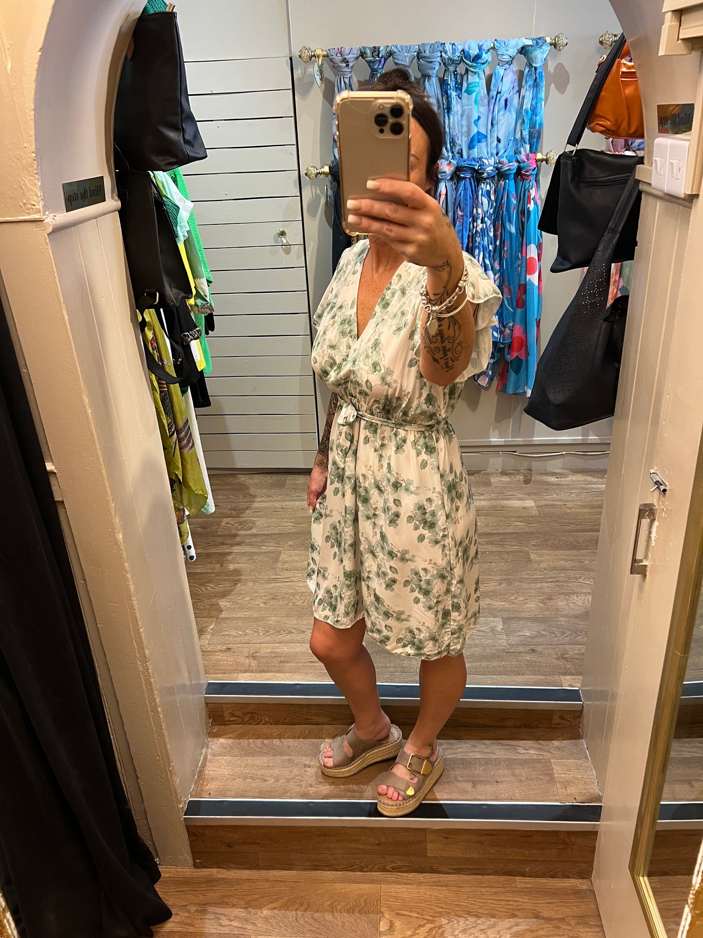Floral Wrap Belted Dress