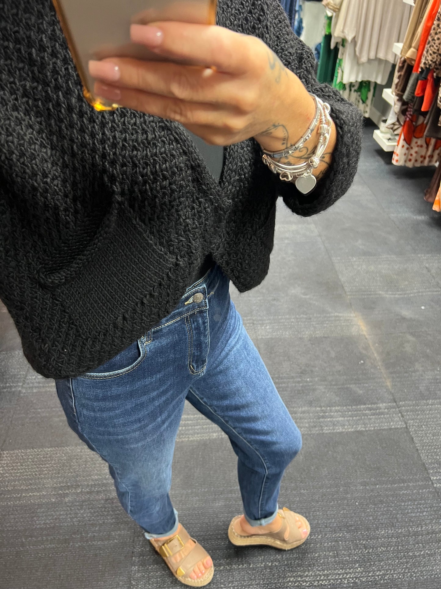 Waffle Pocket Open Cardigan