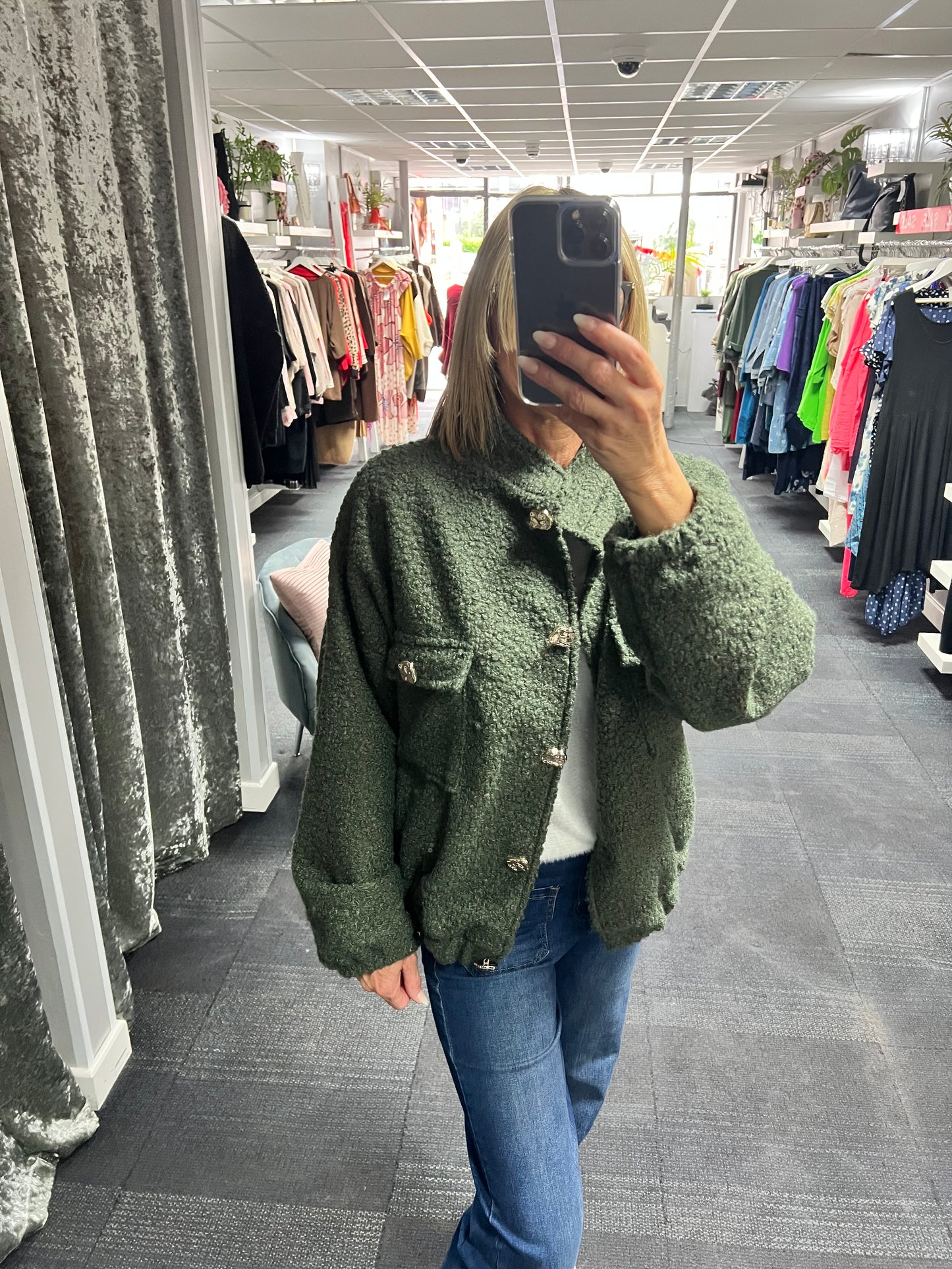 Boucle Bomber Jacket
