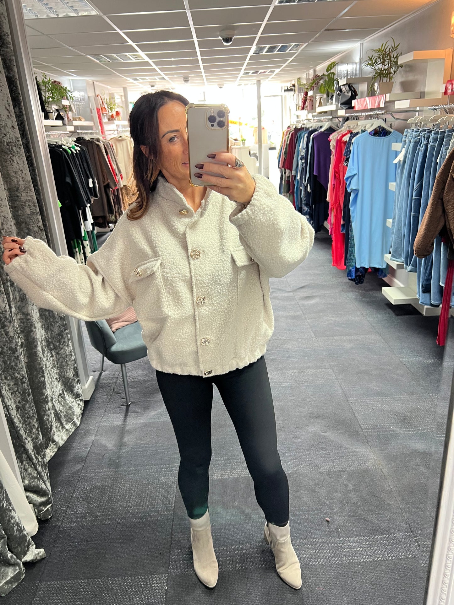 Boucle Bomber Jacket