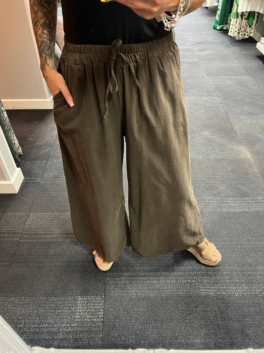 Needlecord Wide Leg Trousers