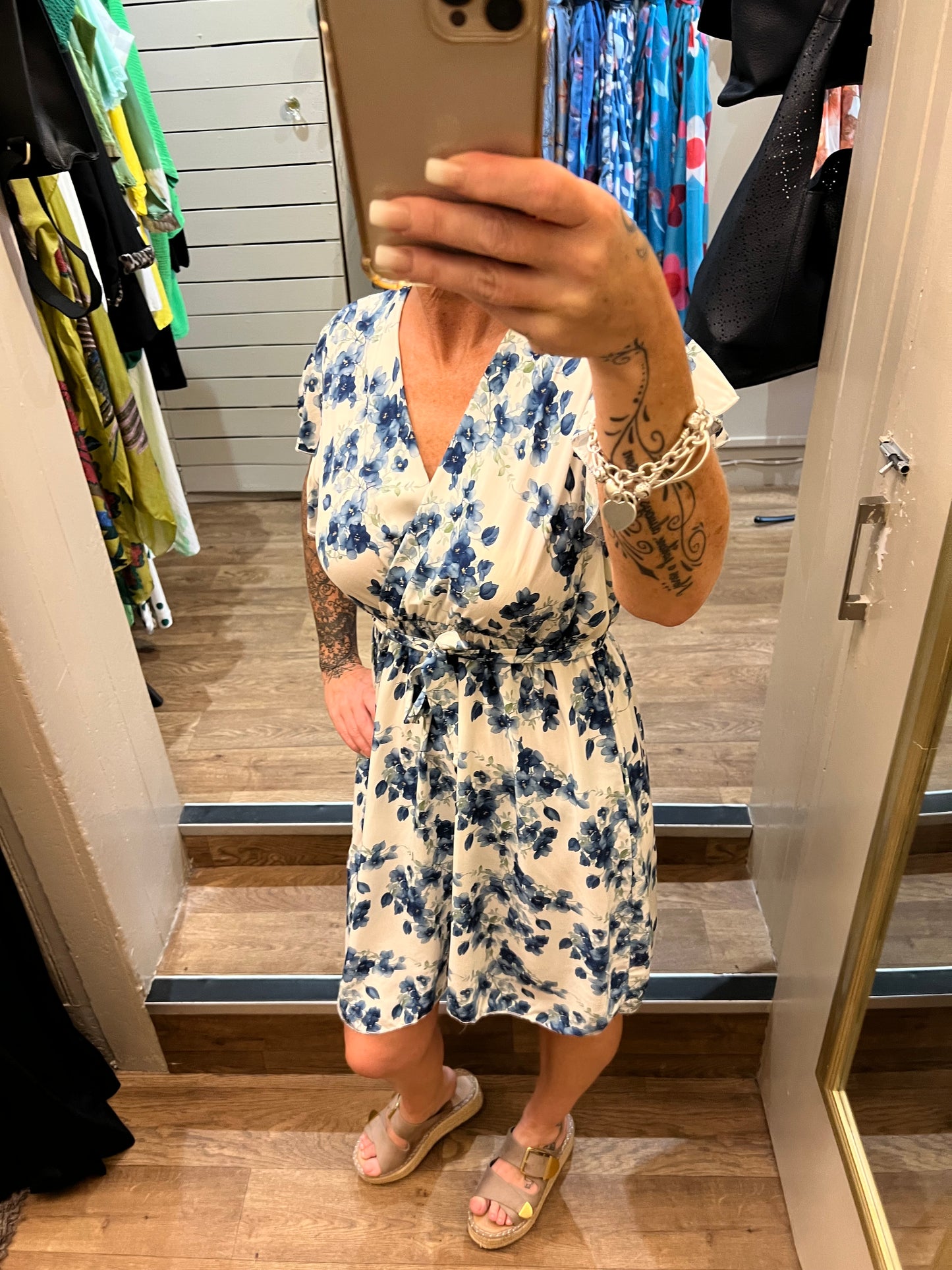 Floral Wrap Belted Dress