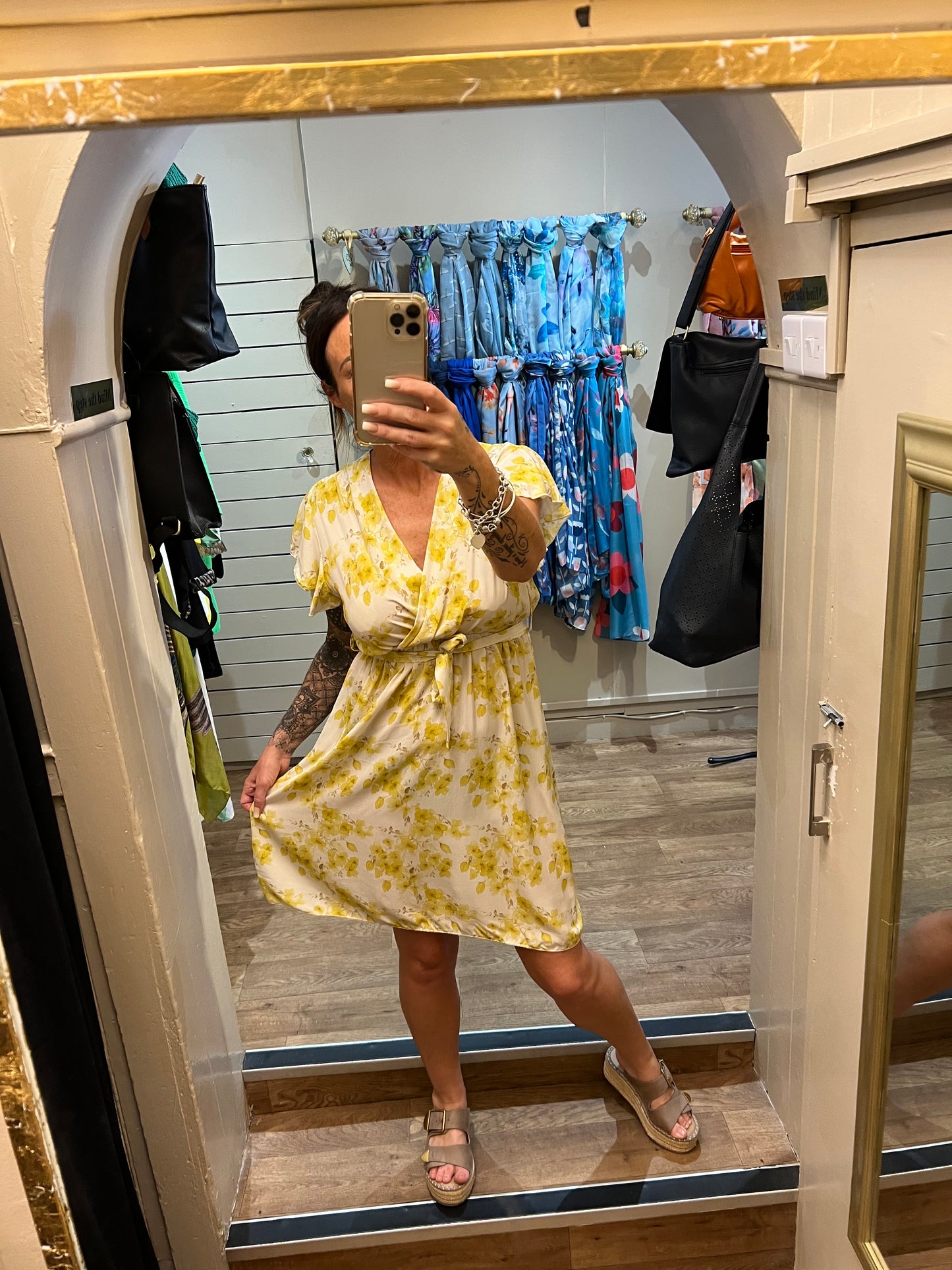 Floral Wrap Belted Dress